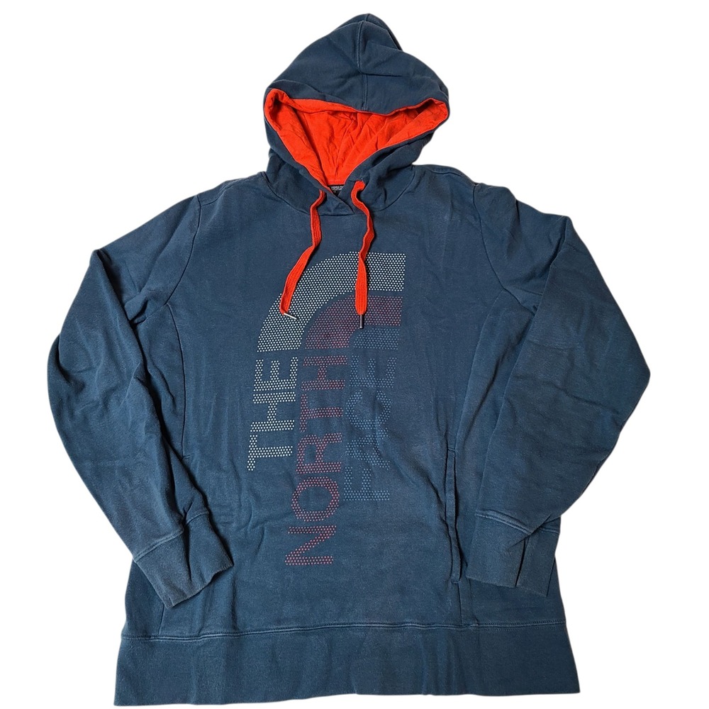 The North Face Half Dome Hoodie Women's Large Blue Pullover Faded TNF Logo